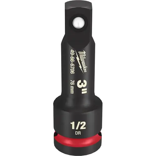 SHOCKWAVE Impact Duty Series Socket Extension, 1/2 in Drive, 3 in L Black