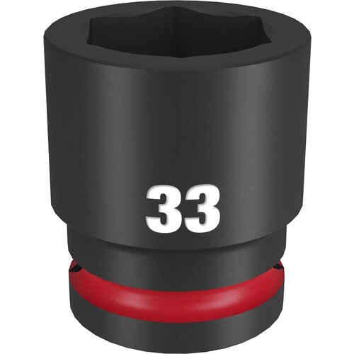 SHOCKWAVE Impact Duty Series Shallow Impact Socket, 33 mm Socket, 3/4 in Drive, Square Drive Black Phosphate