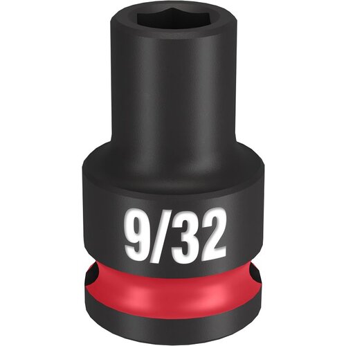 SHOCKWAVE Impact Duty Series Shallow Impact Socket, 9/32 in Socket, 3/8 in Drive, Square Drive Black Phosphate