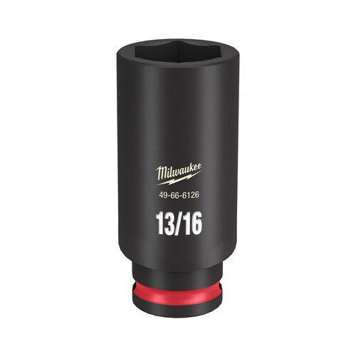 SHOCKWAVE Impact Duty Series Deep Impact Socket, 13/16 in Socket, 3/8 in Drive, Square Drive Black Phosphate