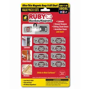 Telebrands 16562-8 MAGNET MONKEY F/DRAWER&CABINET Red/Silver