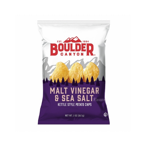 Kettle Cooked Potato Chips Malt Vinegar and Sea Salt 2 oz Pegged