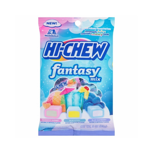 Hi-Chew 55200 Chewy Candy Blue Hawaii/Blue Raspberry/Rainbow Sherbet 3 oz