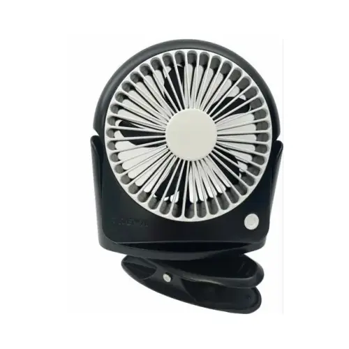 O2C BRANDS FC05B08 Rechargeable Desk/Clip-On Fan, 3 Speeds, 5 In.