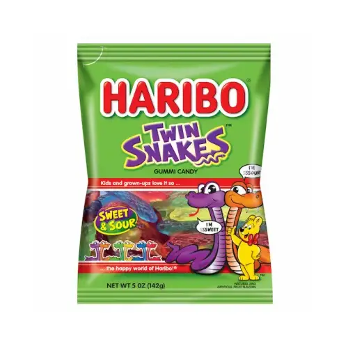 MIDWEST DISTRIBUTION 624670 Haribo 37754 Gummi Candy, Apple, Blueberry, Blackcurrent, Cherry, Lemon, Orange Flavor, 5 oz Bag