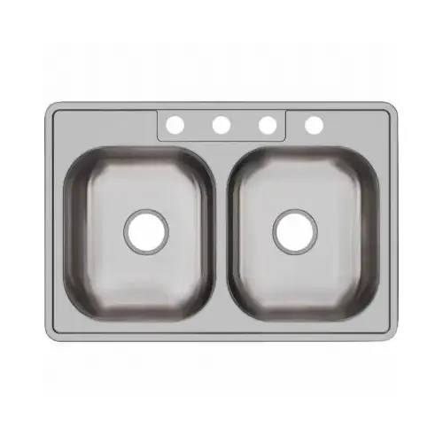 ELKAY SALES INC - SINKS D233224 Dayton Stainless Steel Double Kitchen Sink, 33 x 22 x 6-1/16 In.