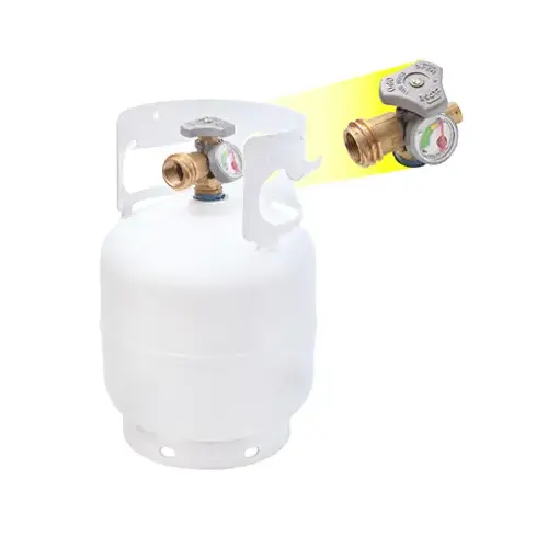 Flame King YSN5LB-GAUGE 5 Lb. LP Tank Cylinder, OPD Valve & Gas Gauge, Steel