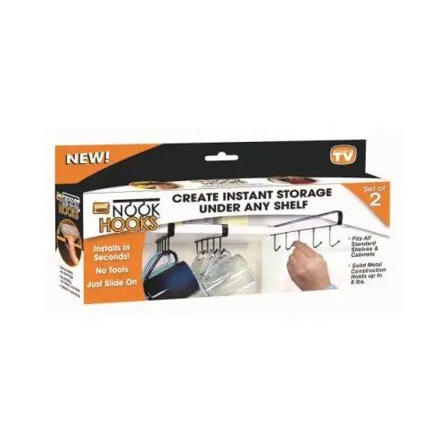SPARK INNOVATION LLC NHB-2PK-MC6 Under Shelf Hanging Hooks, Metal, Set of 2