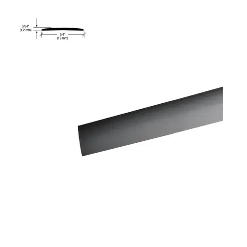 Matte Black PVC 3/4" Flat with Pre-Applied Tape - 18" Length