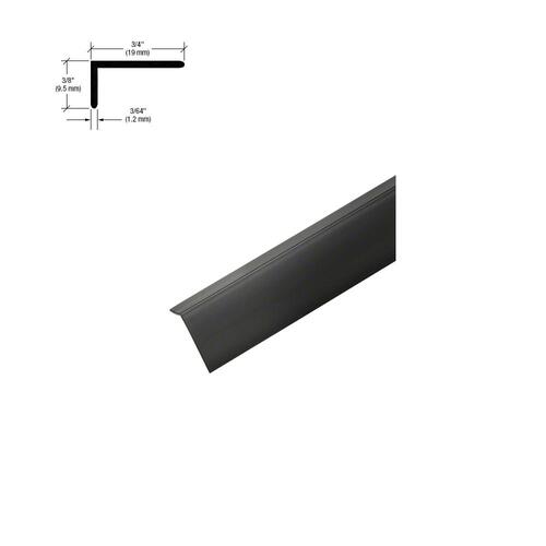 Matte Black PVC 3/4" x 3/8" L Angle with Pre-Applied Tape - 12" Length