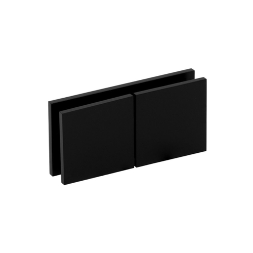 1 3/4" x 1 3/4" 180 Glass to Glass Square Edges Glass Clamp Matte Black