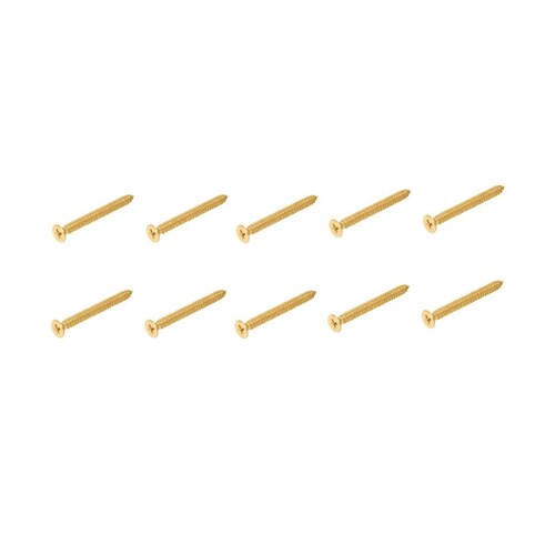 Wall Mount Backplate Screws 10-Pk Phillips Head #10 X 2" Long Brushed Gold