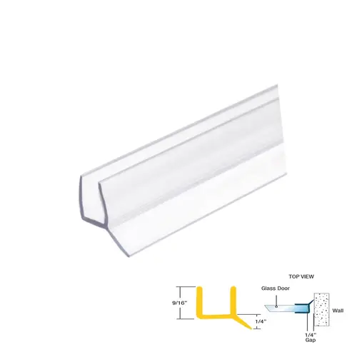 135 degree Shower Door Soft Fin Edge Seal for 1/2" Thick Glass 84" Length - pack of 10