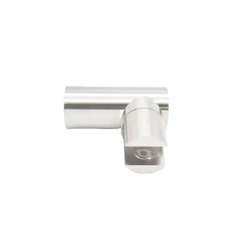 Round Tube to Glass Connector-Chrome