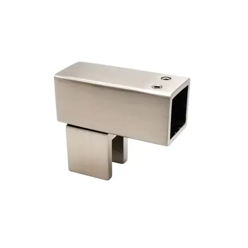 Square Shower Support Bar Tube to Glass Connector-Brushed Nickel