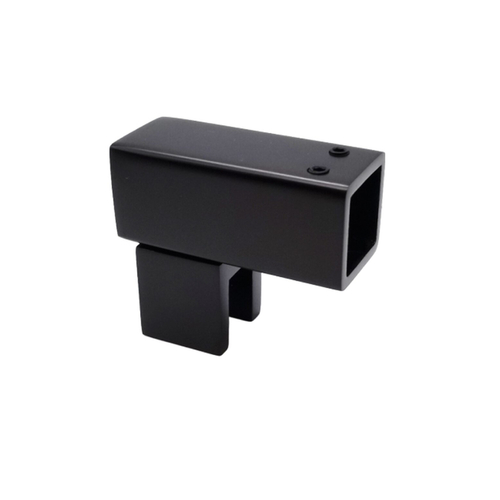 Square Shower Support Bar Tube to Glass Connector-Oil Rubbed Bronze - Matte Black