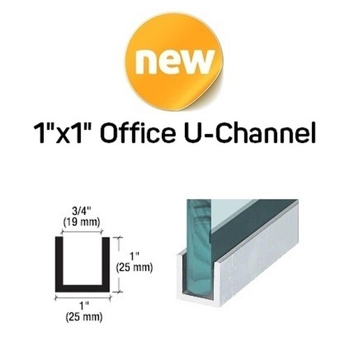 Brushed Nickel 1"x1.5" Commercial Deep "U" Channel 144" Length