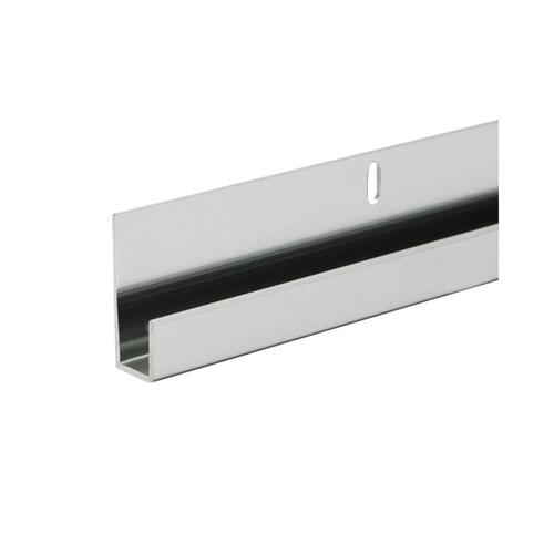 Brushed Nickel Aluminum J-Channel for 1/4" Mirror 144" Length