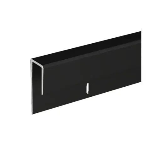 Aluminum J-Channel for 1/4" Mirror  84" Length Matte Black - pack of 10