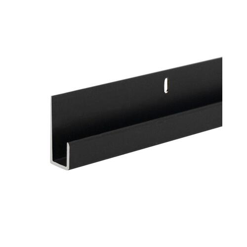 Matte Black Aluminum J-Channel for 1/4" Mirror 48" Stock Length