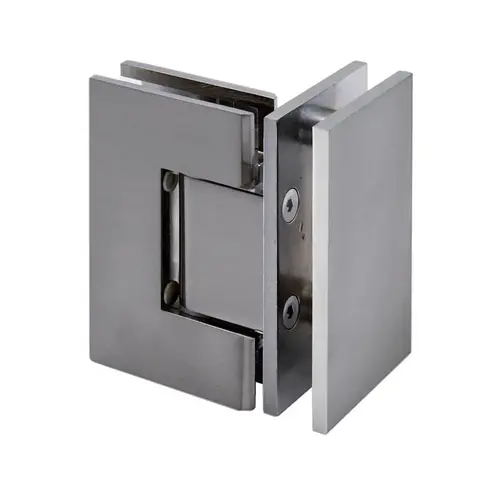 90 degree Heavy Duty Glass to Glass Hinge Brushed Nickel