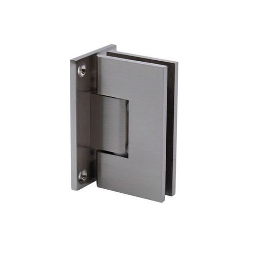 Heavy Duty Wall to Glass Full Back Plate Hinge-Brushed Nickel