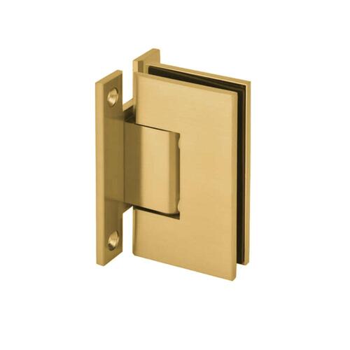 Heavy Duty Wall to Glass "H" Back Plate Hinge-Brushed Gold