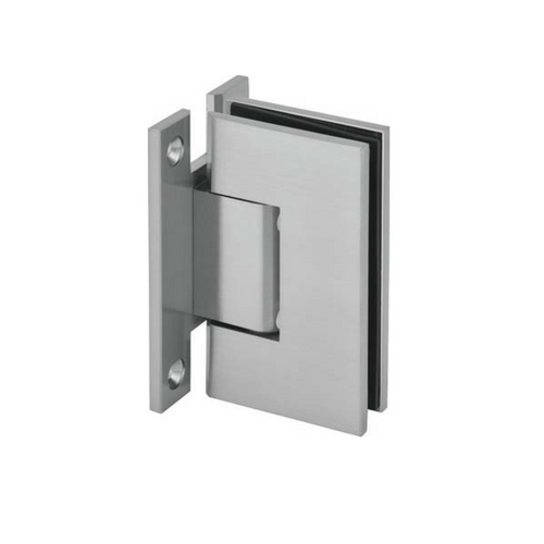 Wall to Glass "H" Back Plate Hinge-Polished Nickel