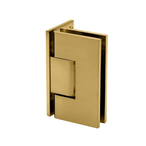 Heavy Duty Wall to Glass Offset Back Plate Hinge Brushed Gold