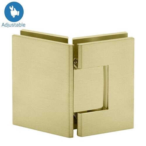 Heavy Duty 135 degree Glass to Glass Adjustable Hinge Brushed Bronze