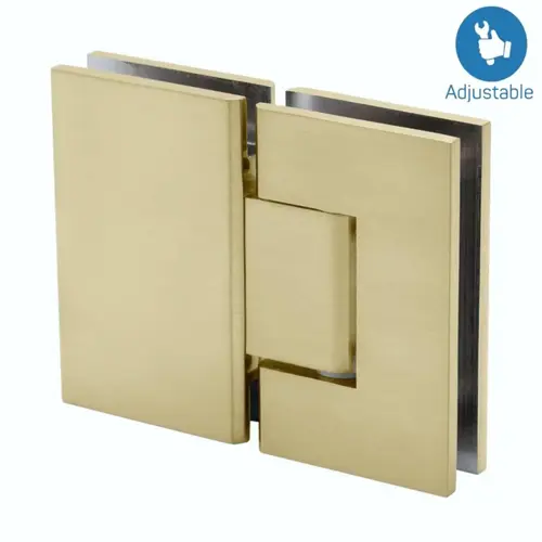 Heavy Duty 180 degree Glass to Glass Adjustable Hinge Brushed Bronze