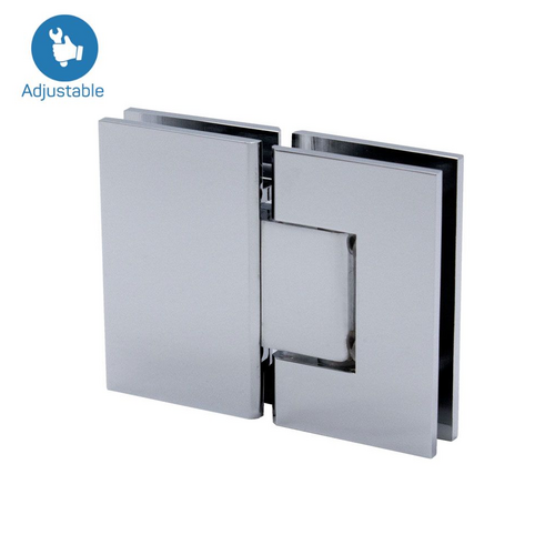 Heavy Duty 180 degree Glass to Glass Adjustable Hinge Chrome