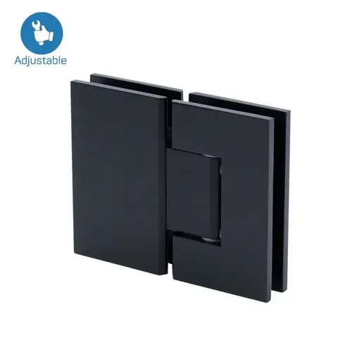 Heavy Duty 180 degree Glass to Glass Adjustable Hinge Matte Black