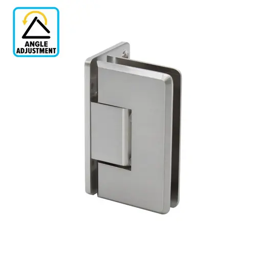 Adjustable Beveled Heavy Duty Wall to Glass Offset Back Plate Hinge Brushed Nickel