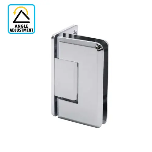 Adjustable Beveled Heavy Duty Wall to Glass Offset Back Plate Hinge Chrome