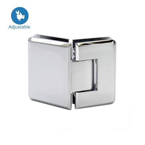 Beveled Heavy Duty 135 degree Glass to Glass Adjustable Hinge Chrome