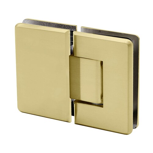 Heavy Duty Beveled 180 degree Glass to Glass Hinge Brushed Bronze