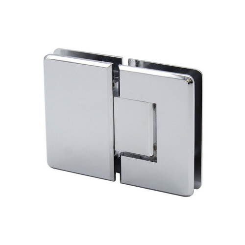 Heavy Duty Beveled 180 degree Glass to Glass Hinge Chrome