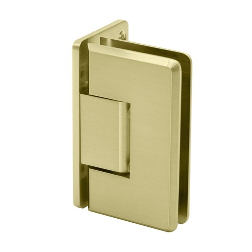 Wall to Glass Offset Back Plate Hinge- Beveled Brushed Bronze