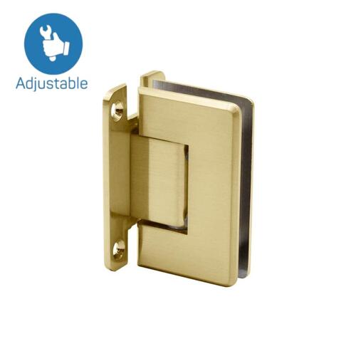 Wall to Glass "H" Back Plate Adjustable Hinge- Beveled Brushed Bronze