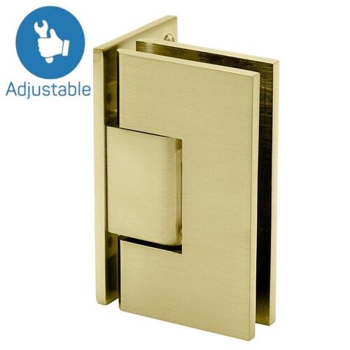 Wall to Glass Offset Back Plate Adjustable Hinge Brushed Bronze