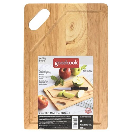Good Cook 10088 Cutting Board, 12 in L, 8 in W, Hardwood
