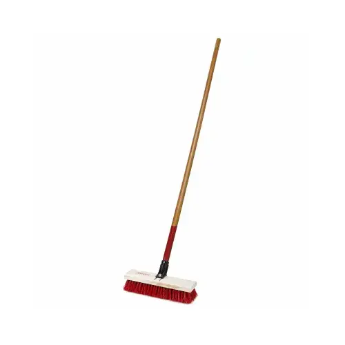 Harper 53561912A All-Purpose Deck Brush, 12 In. Wide, 60 In. Wood Handle Red