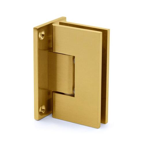Wall to Glass Full Back Plate Hinge Brushed Gold