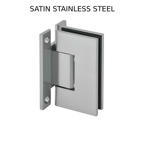 Wall to Glass "H" Back Plate Hinge-SSS-Brushed Nickel