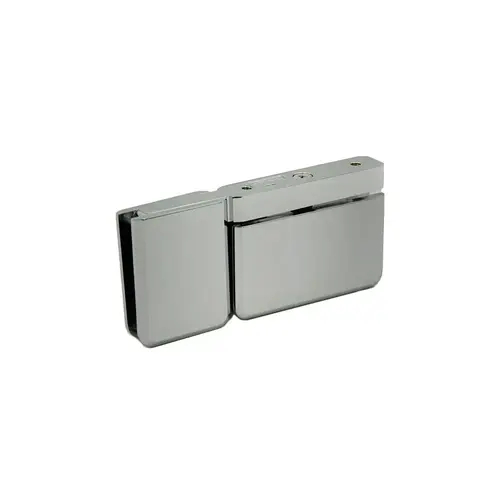 Beveled Edge Top or Bottom Mount Pivot Hinge with Attached U-Clamp Chrome