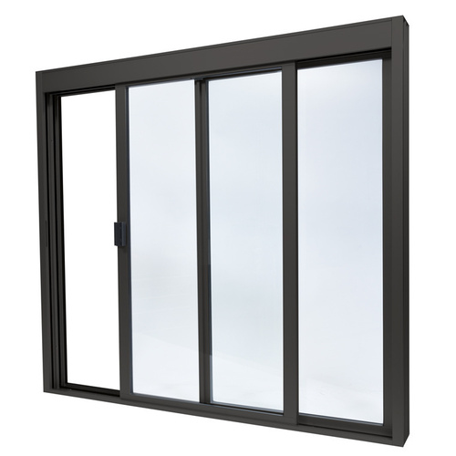 Duranodic Bronze Anodized Standard Size Manual DW Deluxe Service Window Glazed with Full Bottom Track