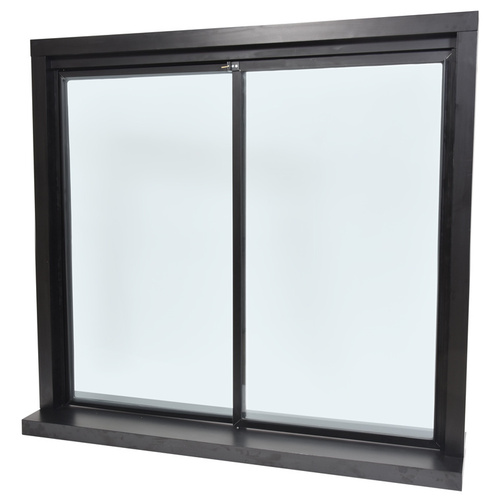 Daisy Duranodic Bronze Factory Glazed with 1/4" Tempered Glass Pass-Thru Assembly 48" Width 48" Height