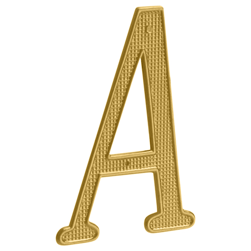 4" Zinc Nail On House Letter A Bright Brass Finish