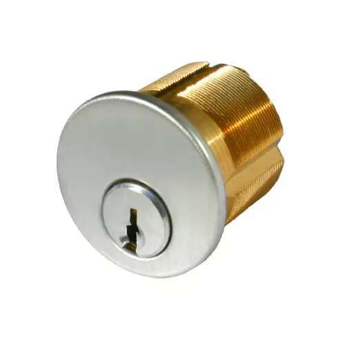 1-1/4" Brushed Chrome Mortise Cylinder with Schlage Keyway